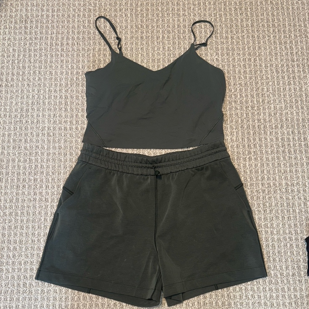 Lululemon Athletica softstreme short and align crop cami set